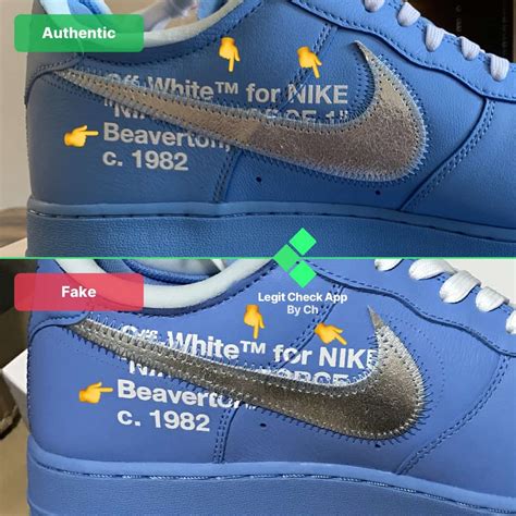 off-white air force 1 blue real vs fake